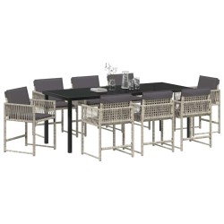 Ensemble de salle à manger pour jardin 9 pcs Gris clair 563295563295