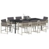 Ensemble de salle à manger pour jardin 9 pcs Gris clair 563295563295