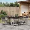 Ensemble de salle à manger pour jardin 9 pcs Gris clair 563295563295