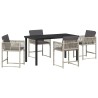 Ensemble de salle à manger pour jardin 5 pcs Gris clair 563296563296