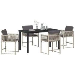 Ensemble de salle à manger pour jardin 5 pcs Gris clair 563296563296
