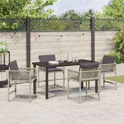 Ensemble de salle à manger pour jardin 5 pcs Gris clair 563296563296