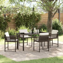 Ensemble de salle à manger pour jardin 5 pcs Marron polyrotin 563297563297