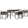 Ensemble de salle à manger pour jardin 5 pcs Marron polyrotin 563297563297