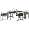 Ensemble de salle à manger pour jardin 5 pcs Marron polyrotin 563297563297