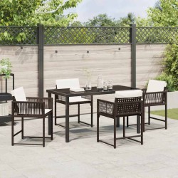 Ensemble de salle à manger pour jardin 5 pcs Marron polyrotin 563297563297