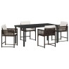 Ensemble de salle à manger pour jardin 5 pcs Marron polyrotin 563298563298