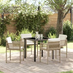 Ensemble de salle à manger pour jardin 5 pcs Beige polyrotin 563299563299
