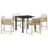 Ensemble de salle à manger pour jardin 5 pcs Beige polyrotin 563299563299