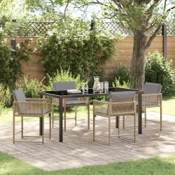 Ensemble de salle à manger pour jardin 5 pcs Beige polyrotin 563301563301