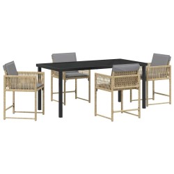Ensemble de salle à manger pour jardin 5 pcs Beige polyrotin 563301563301