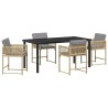 Ensemble de salle à manger pour jardin 5 pcs Beige polyrotin 563301563301