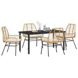 Ensemble de salle à manger pour jardin 5 pcs Marron polyrotin 563304563304