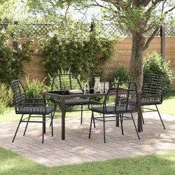 Ensemble de salle à manger pour jardin 5 pcs Noir polyrotin 563305563305