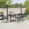 Ensemble de salle à manger pour jardin 5 pcs Noir polyrotin 563305563305