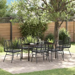 Ensemble de salle à manger pour jardin 7 pcs Noir polyrotin 563306563306