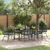 Ensemble de salle à manger pour jardin 7 pcs Noir polyrotin 563306563306
