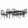 Ensemble de salle à manger pour jardin 7 pcs Noir polyrotin 563307563307