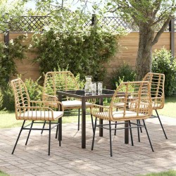 Ensemble de salle à manger pour jardin 5 pcs Marron polyrotin 563308563308