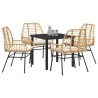 Ensemble de salle à manger pour jardin 5 pcs Marron polyrotin 563308563308