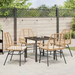 Ensemble de salle à manger pour jardin 5 pcs Marron polyrotin 563308563308