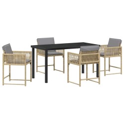Ensemble de salle à manger pour jardin 5 pcs Beige polyrotin 563309563309