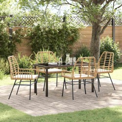 Ensemble de salle à manger pour jardin 5 pcs Marron polyrotin 563310563310