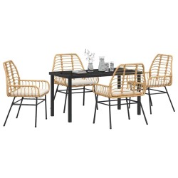 Ensemble de salle à manger pour jardin 5 pcs Marron polyrotin 563310563310