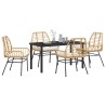 Ensemble de salle à manger pour jardin 5 pcs Marron polyrotin 563310563310