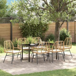 Ensemble de salle à manger pour jardin 7 pcs Marron polyrotin 563311563311