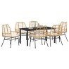 Ensemble de salle à manger pour jardin 7 pcs Marron polyrotin 563311563311