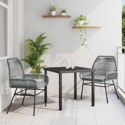 Ensemble de salle à manger pour jardin 3 pcs Gris polyrotin 563312563312