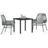 Ensemble de salle à manger pour jardin 3 pcs Gris polyrotin 563312563312