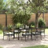 Ensemble de salle à manger pour jardin 7 pcs Noir Rotin 563314563314