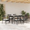 Ensemble de salle à manger pour jardin 7 pcs Noir Rotin 563314563314