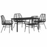 Ensemble de salle à manger pour jardin 5 pcs Noir polyrotin 563315563315