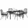 Ensemble de salle à manger pour jardin 5 pcs Noir polyrotin 563315563315