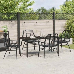 Ensemble de salle à manger pour jardin 5 pcs Noir polyrotin 563315563315