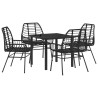 Ensemble de salle à manger pour jardin 5 pcs Noir polyrotin 563316563316