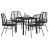 Ensemble de salle à manger pour jardin 5 pcs Noir polyrotin 563316563316