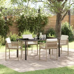 Ensemble de salle à manger pour jardin 5 pcs Beige polyrotin 563317563317