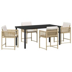Ensemble de salle à manger pour jardin 5 pcs Beige polyrotin 563317563317