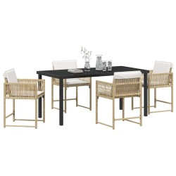 Ensemble de salle à manger pour jardin 5 pcs Beige polyrotin 563317563317