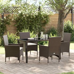 Ensemble de salle à manger pour jardin 5 pcs Marron polyrotin 563318563318