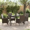 Ensemble de salle à manger pour jardin 5 pcs Marron polyrotin 563318563318