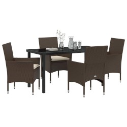 Ensemble de salle à manger pour jardin 5 pcs Marron polyrotin 563318563318