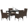 Ensemble de salle à manger pour jardin 5 pcs Marron polyrotin 563318563318
