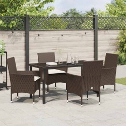 Ensemble de salle à manger pour jardin 5 pcs Marron polyrotin 563318563318