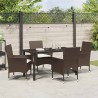 Ensemble de salle à manger pour jardin 5 pcs Marron polyrotin 563318563318