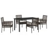 Ensemble de salle à manger pour jardin 5 pcs Marron polyrotin 563319563319
